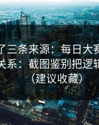 我对比了三条来源：每日大赛与伪造截图的关系：截图鉴别把逻辑讲清楚（建议收藏）