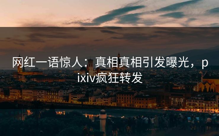 网红一语惊人：真相真相引发曝光，pixiv疯狂转发