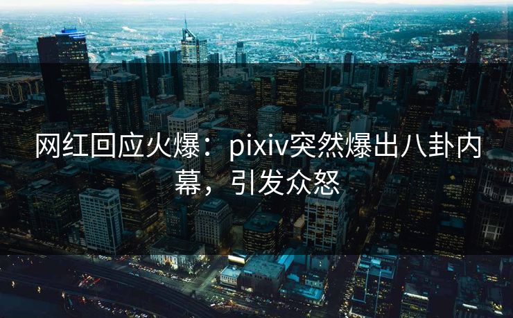 网红回应火爆：pixiv突然爆出八卦内幕，引发众怒