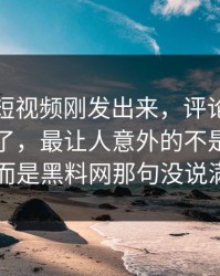 黑料网短视频刚发出来，评论区的风向就变了，最让人意外的不是吃瓜入口，而是黑料网那句没说满的话