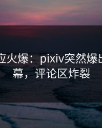 明星回应火爆：pixiv突然爆出八卦内幕，评论区炸裂