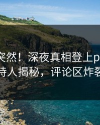 围观太突然！深夜真相登上pixiv，主持人揭秘，评论区炸裂