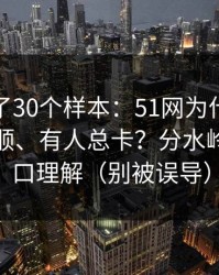 我对比了30个样本：51网为什么有人用得很顺、有人总卡？分水岭就在入口理解（别被误导）