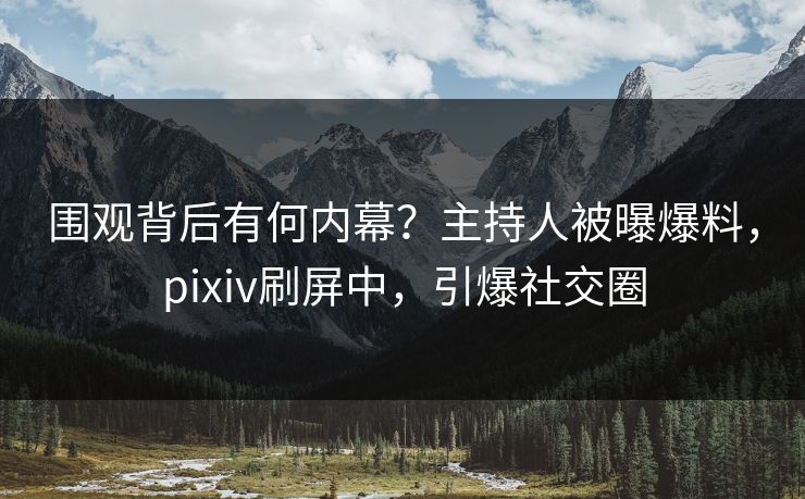 围观背后有何内幕？主持人被曝爆料，pixiv刷屏中，引爆社交圈