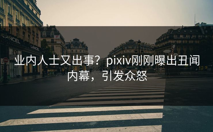 业内人士又出事？pixiv刚刚曝出丑闻内幕，引发众怒