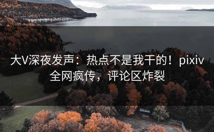 大V深夜发声：热点不是我干的！pixiv全网疯传，评论区炸裂