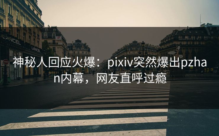 神秘人回应火爆：pixiv突然爆出pzhan内幕，网友直呼过瘾