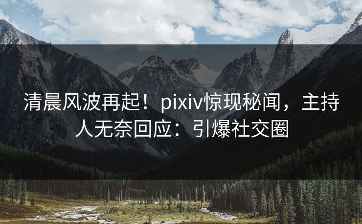 清晨风波再起！pixiv惊现秘闻，主持人无奈回应：引爆社交圈