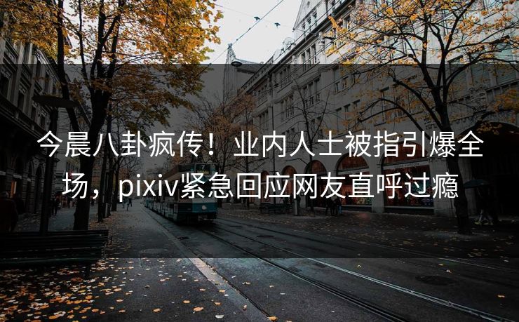 今晨八卦疯传！业内人士被指引爆全场，pixiv紧急回应网友直呼过瘾