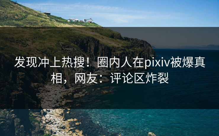 发现冲上热搜！圈内人在pixiv被爆真相，网友：评论区炸裂