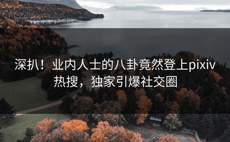 深扒！业内人士的八卦竟然登上pixiv热搜，独家引爆社交圈