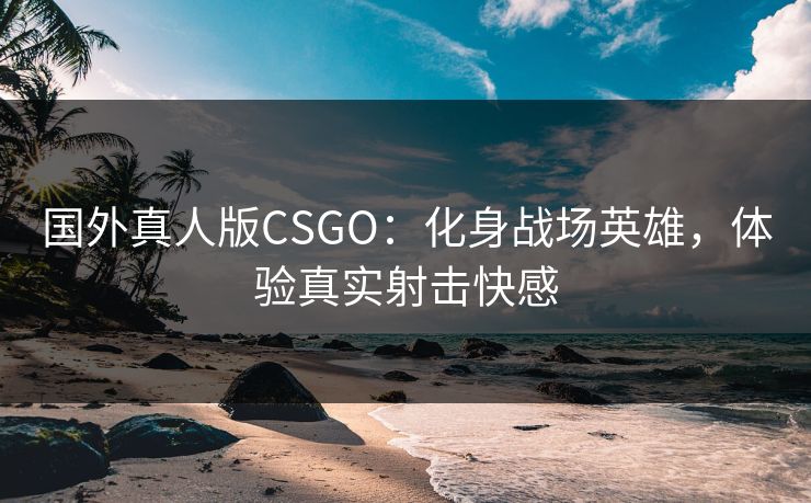 国外真人版CSGO：化身战场英雄，体验真实射击快感