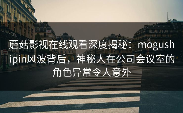 蘑菇影视在线观看深度揭秘：mogushipin风波背后，神秘人在公司会议室的角色异常令人意外