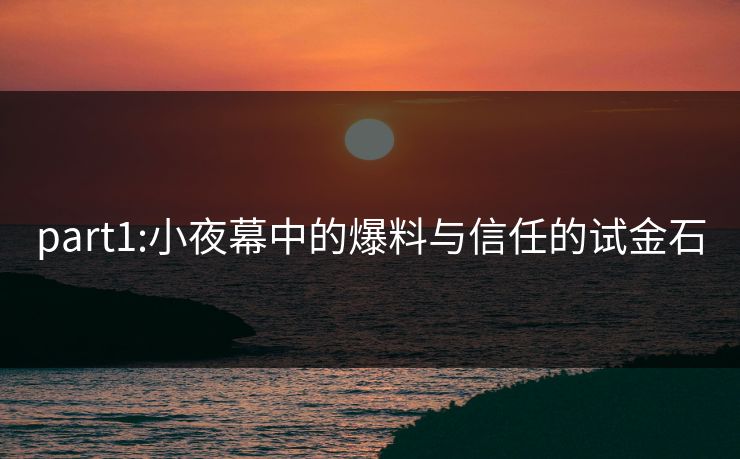 part1:小夜幕中的爆料与信任的试金石